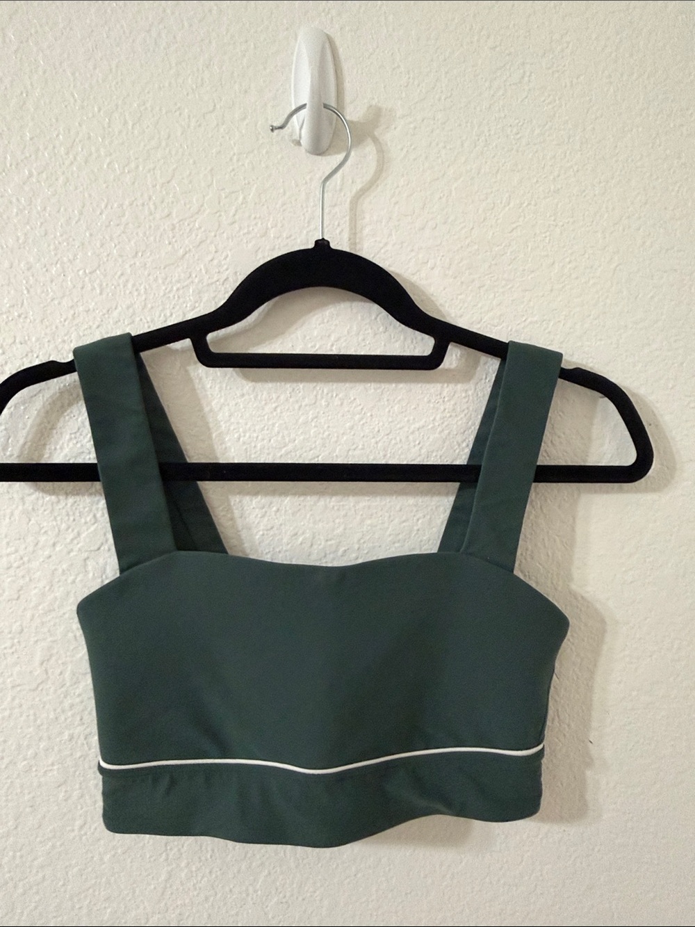 all in motion Forest Green Sports Bra/Crop Top with White Piping